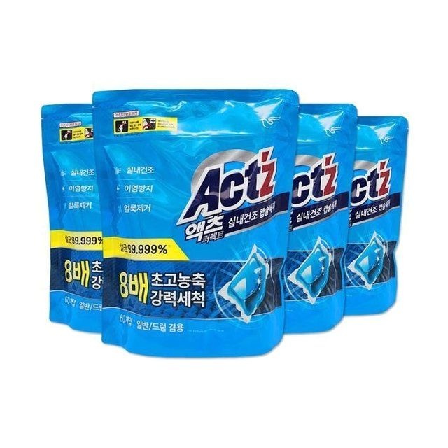 피죤 액츠 퍼펙트 실내건조 캡슐세제 일반드럼겸용 4개/mjc