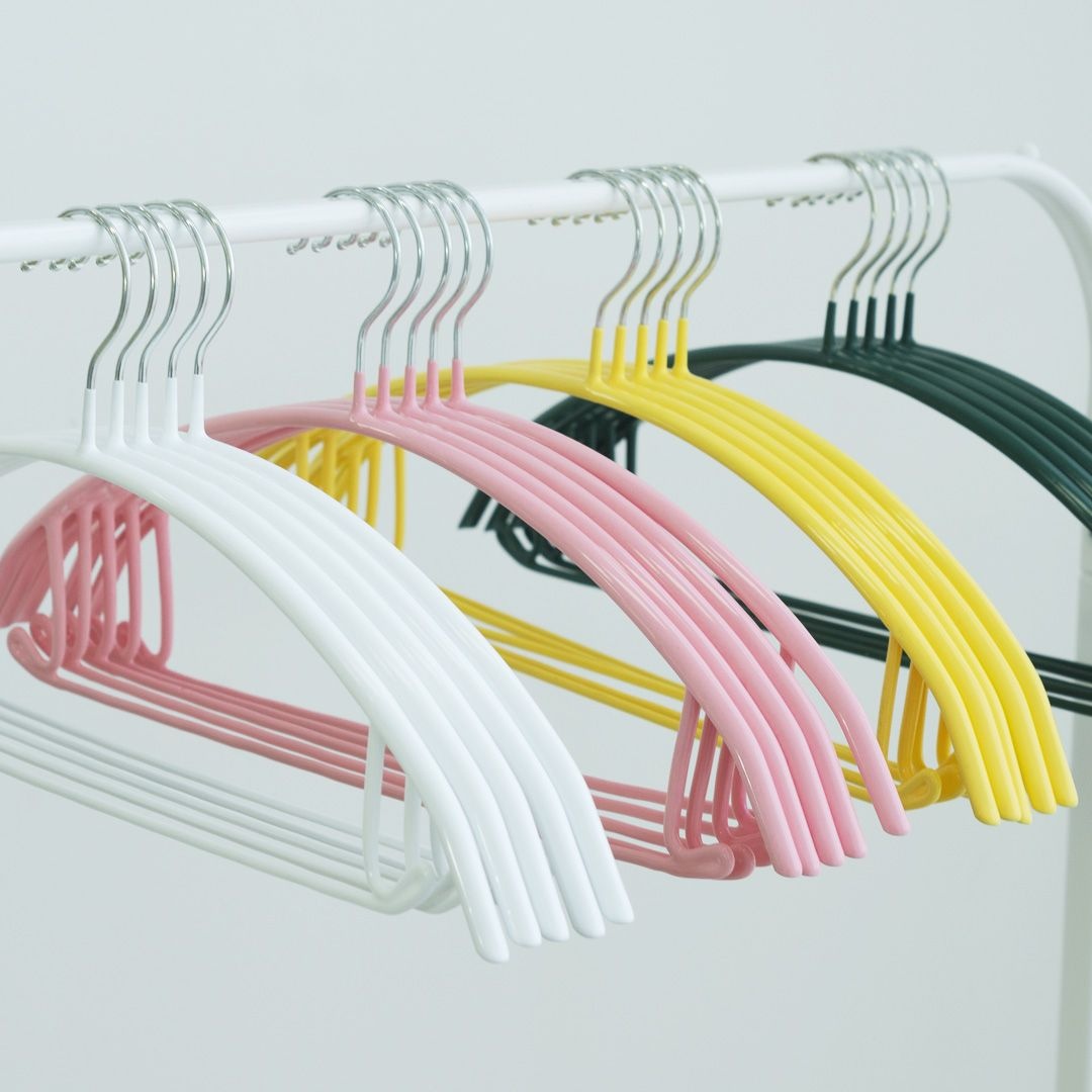 마켓욜 논슬립 미끄럼방지 어깨뿔방지 니트 정장 바지걸이 나시 옷걸이 버터컬러 에디션 10개