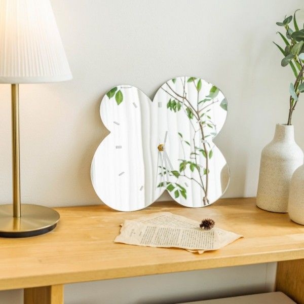 해피판데이협력사 감성 한스푼 고급 소형 무타공 디자인 거울 무소음 인테리어 벽걸이시계 셀프 꾸미기 선물