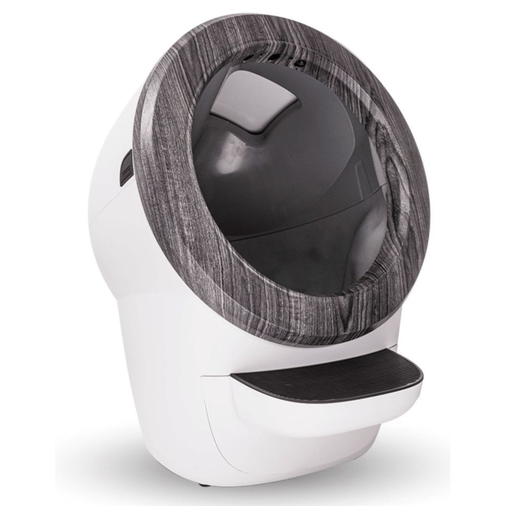 [해외] 리터로봇 4 고양이 자동 청소 화장실 화이트 우드그레인 Woodgrain