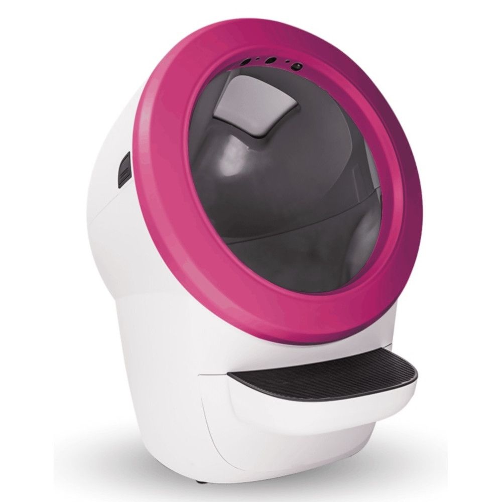 [해외] 리터로봇 4 고양이 자동 청소 화장실 화이트 푸시아 Fuchsia