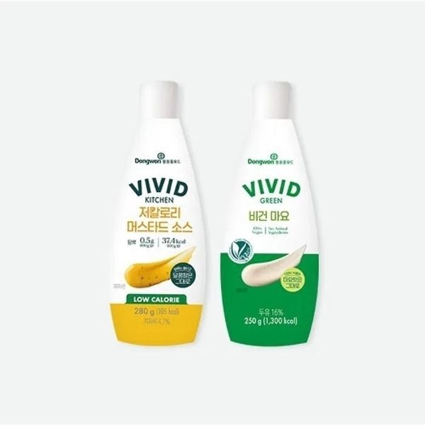 비비드키친 저칼로리 머스타드 280g + 비건마요 250g