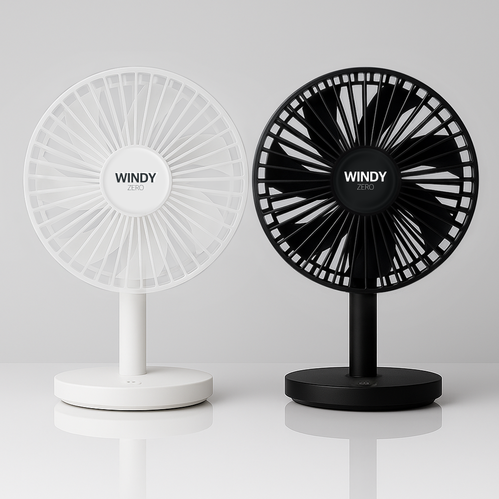 1+1 윈디제로 탁상용 선풍기 무소음 무선 미니 사무실 BLDC