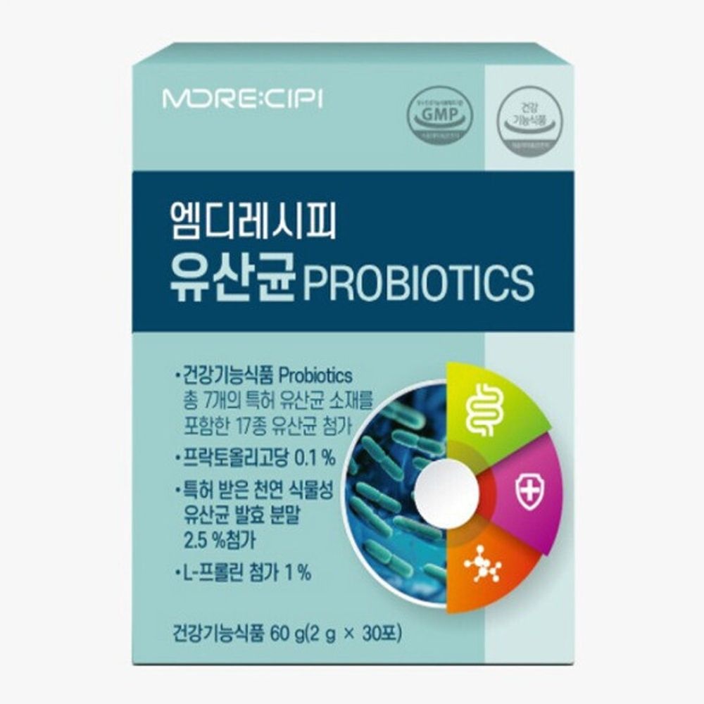 엠디레시피 유산균 프로바이오틱스 건강기능식품 30포(1박스)