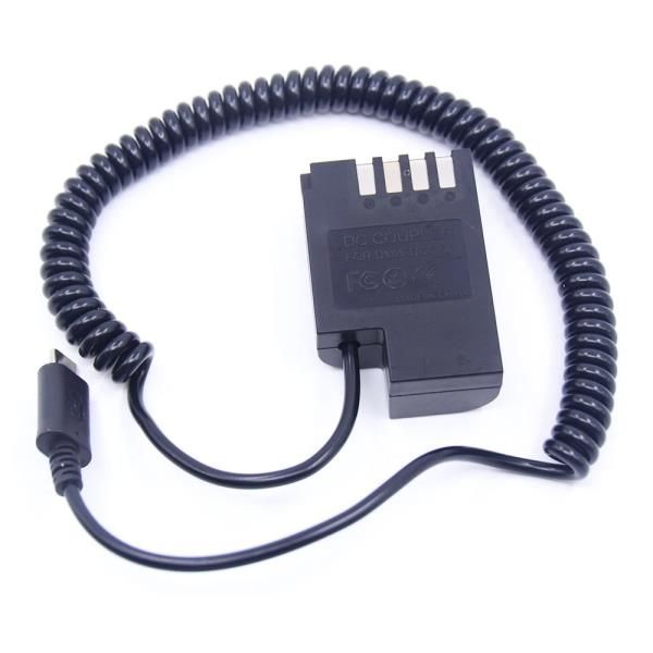 DMW-DCC12 BLF19E 더미 배터리 DC 커플러, USB C
