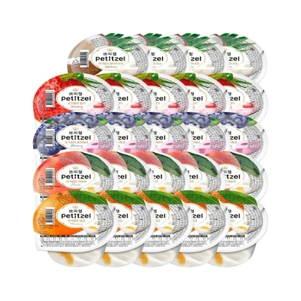 쁘띠첼 요거트맛 푸딩 과일젤리 210g x24개 (밀감x5개+복숭아x...