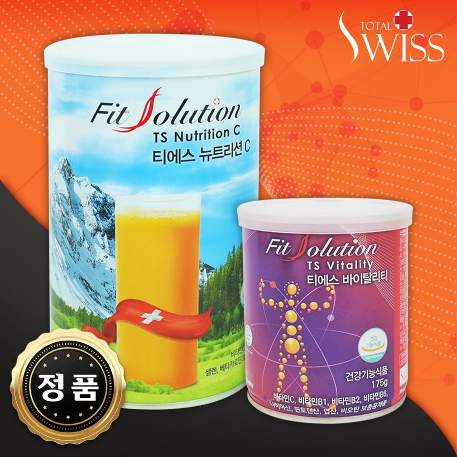 [오늘출발] [건강이 제일] Total Swiss 핏솔루션 2종 뉴트리션C + 바이탈리티 토탈스위스 2종, 1set