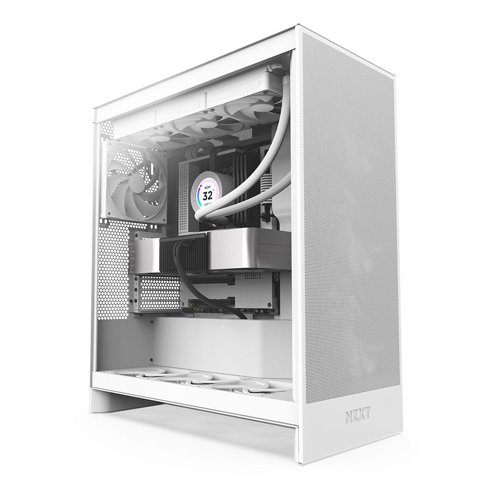 NZXT H7 Flow V2 화이트 모던 심플 디자인 PC 게이밍 케이스