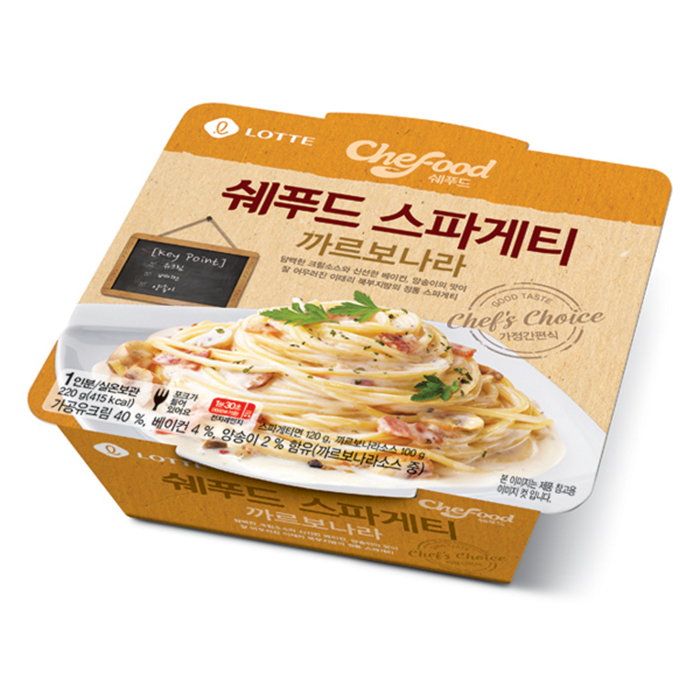 [오늘출발] 보나 롯데 쉐푸드 까르보나라 스파게티 220gX12개 1BOX 파스타 즉석요리 크림소스 간식
