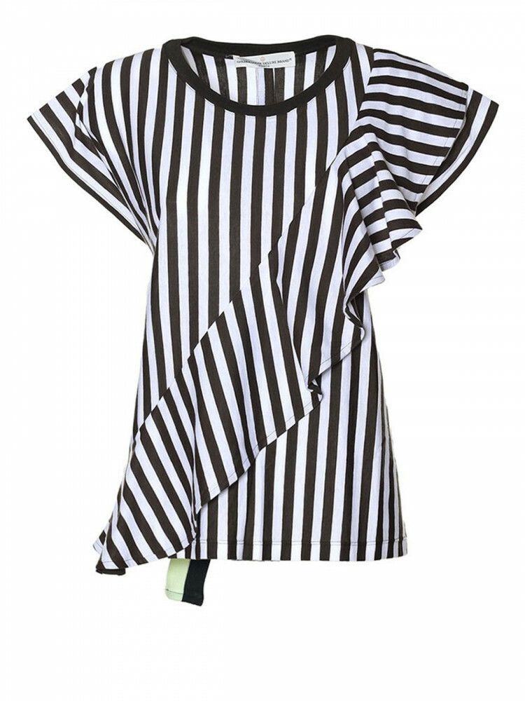 골든구스 [관부가세포함] 라프리마 여성 티셔츠 Delias 스트라이프 코튼 G32WP123A2 Multicolour /8