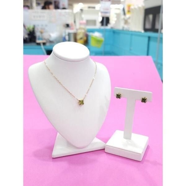 [로뎀쥬얼리]로뎀 세이브존05 스왈 스퀘어 베이직 목걸이 귀걸이 세트(그린)02 RD24010052 (33109453)