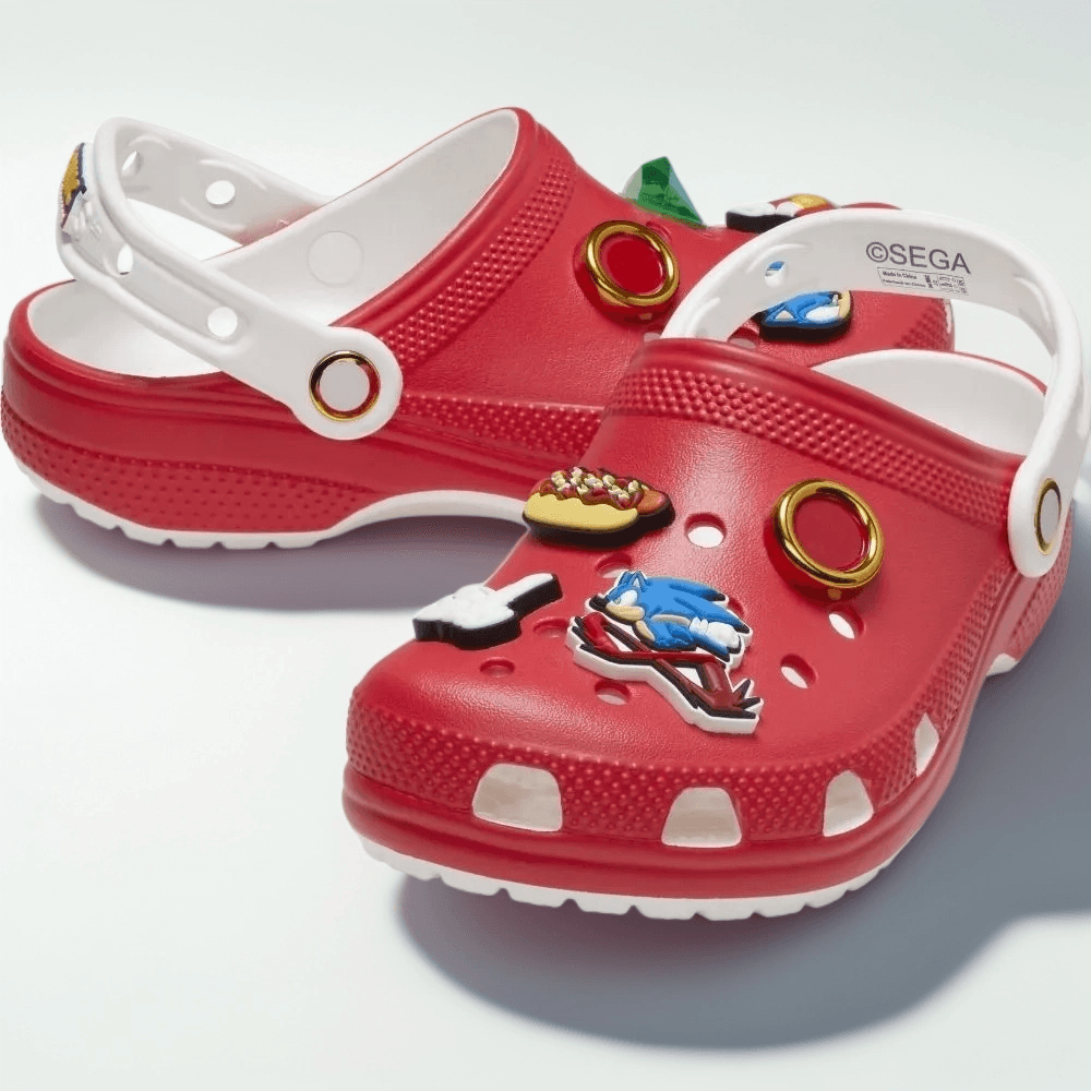 크록스 소닉 더 헤지혹 클래식 클로그 키즈 레드 슬립온 208642-610