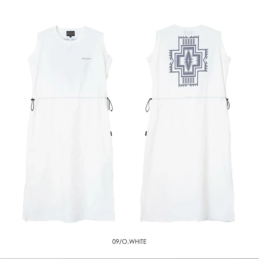펜들턴 민소매 슬릿 원피스 아웃도어 캠프 흡한 속건 여름 트임 드레스