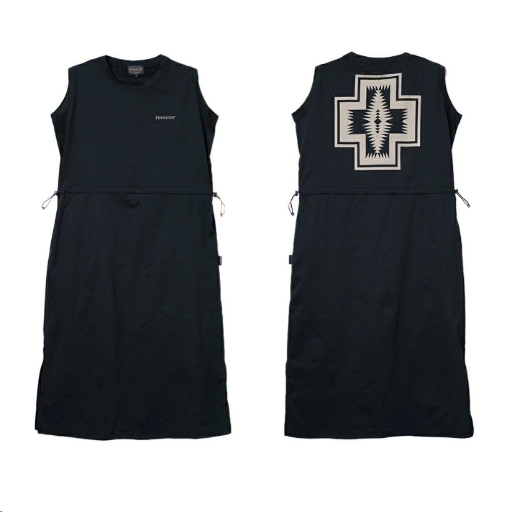 펜들턴 민소매 슬릿 원피스 아웃도어 캠프 흡한 속건 여름 트임 드레스