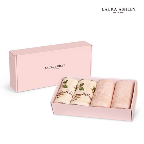 [로라애슐리]엘더우드 로얄헤리티지(아이보리)타월 2매&스탠다드(핑크)타월 2매60수 180g 4매 혼합세트
