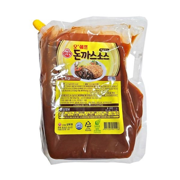 [오늘출발] (무)오쉐프 부어먹는돈까스소스(스파우트팩)2kgX2개