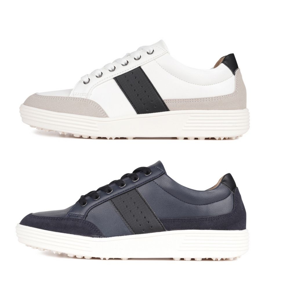 넥스트큐 [넥스트큐] 남성 스파이크리스 캐주얼 인조가죽 수제 골프화 파토스