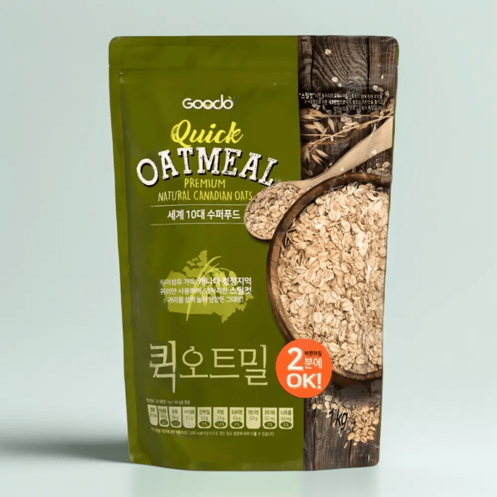 구도 퀵오트밀 압착귀리 대용량 파우치형 1kg 부드러운 식감 간편식