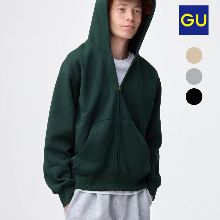 GU 남성 후드집업 간절기아우터 오버핏 무지