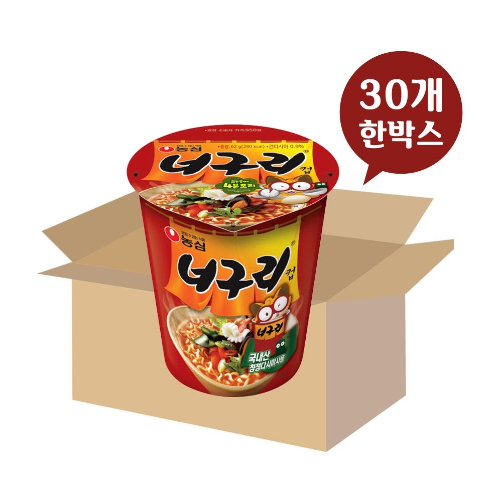 [오늘출발] 농심 너구리컵 62gx30개입/한박스