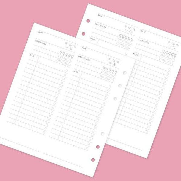 VY협력업체 [브이와이][VCL40495]- 데일리 투두 리필 속지 문구 학용품 A6 6공