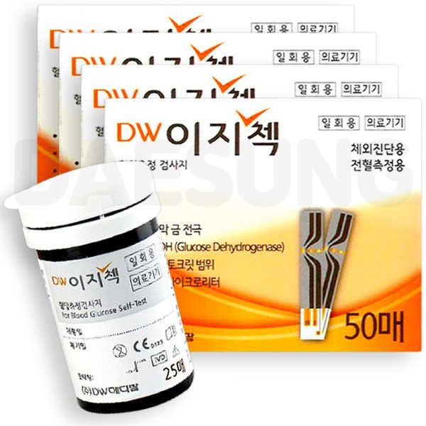 (주)올메디쿠스 올메디쿠스 DW 이지첵 혈당 시험지 200매 스트립 측정지