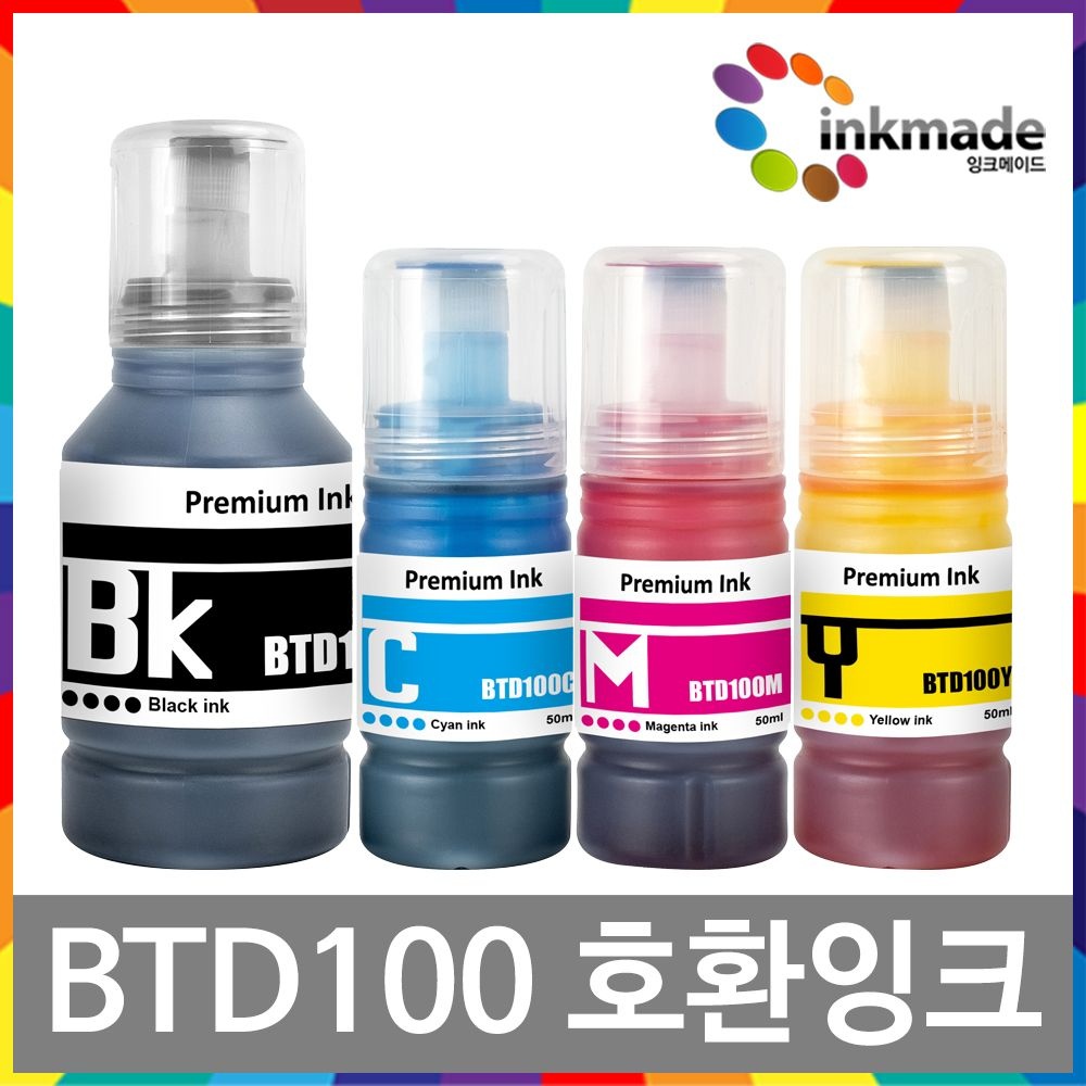 브라더 BTD100 호환 잉크 DCP-T730DW DCP-T536DW DCP-T436W MFC-T930DW DCP-T236 DCP-T830DW MFC-T935DW BTD100BK