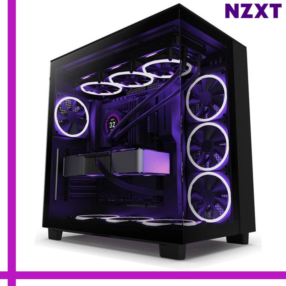 NZXT H9 FLOW 블랙 케이스 |JY| 강화유리 쿨링우수 듀얼챔버 쾌적한 유지보수 PC