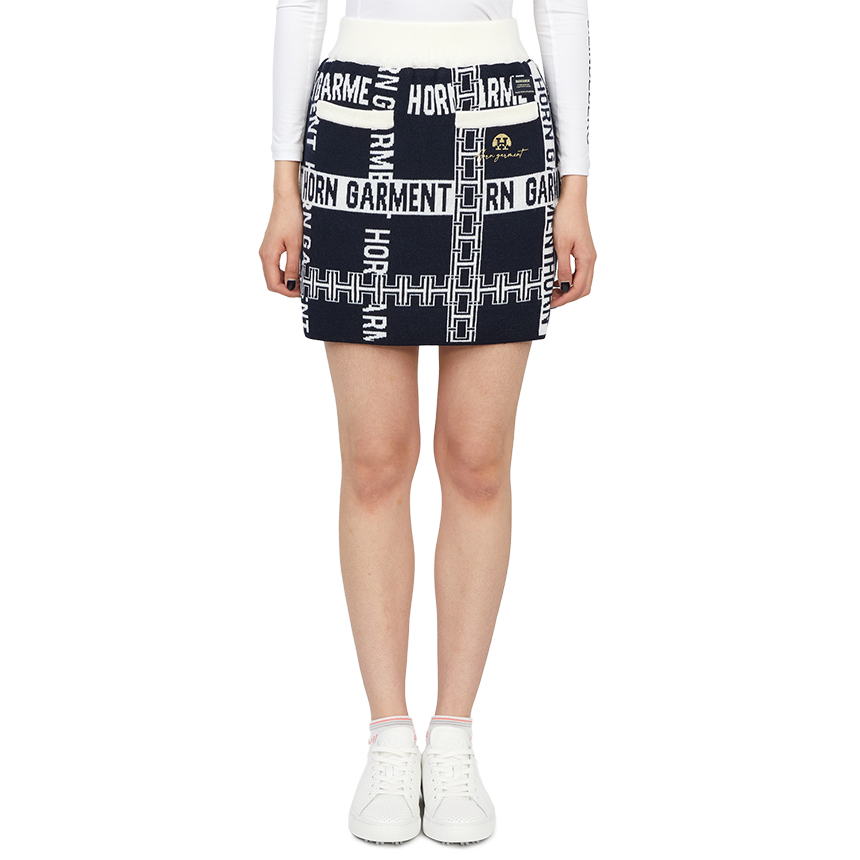혼가먼트 HORN GARMENT [골프] 파이로 HSW 2C AB08 NAVY 여자 울 미니 스커트