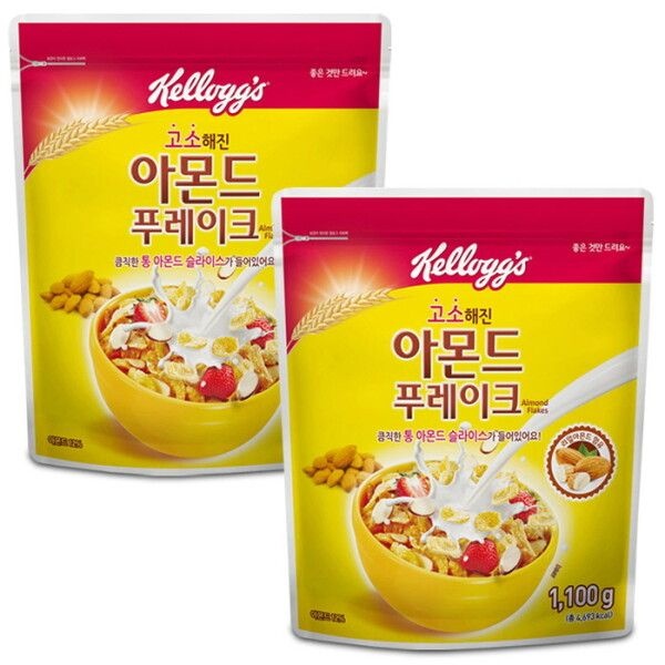 켈로그 [켈로그] 아몬드 푸레이크 씨리얼 1100gX2개