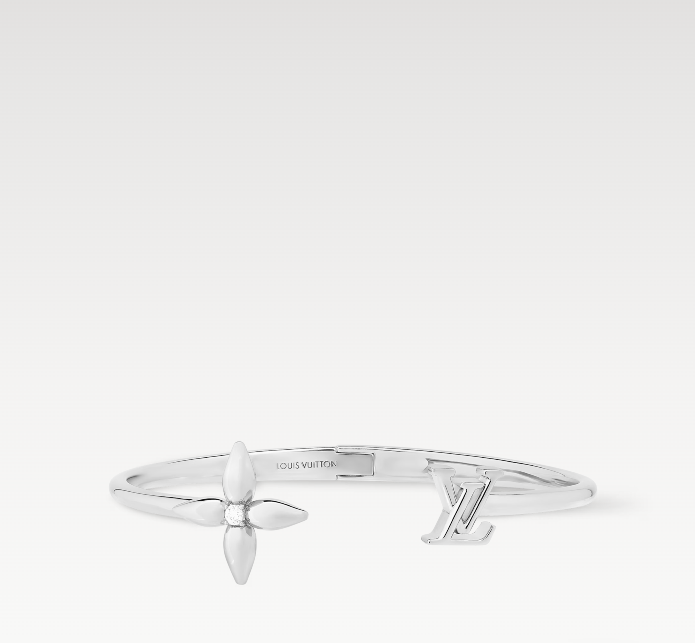 루이비통  국내A/S가능 루이제트 시그니처 LV 여성 뱅글 팔찌 실버 M1671S