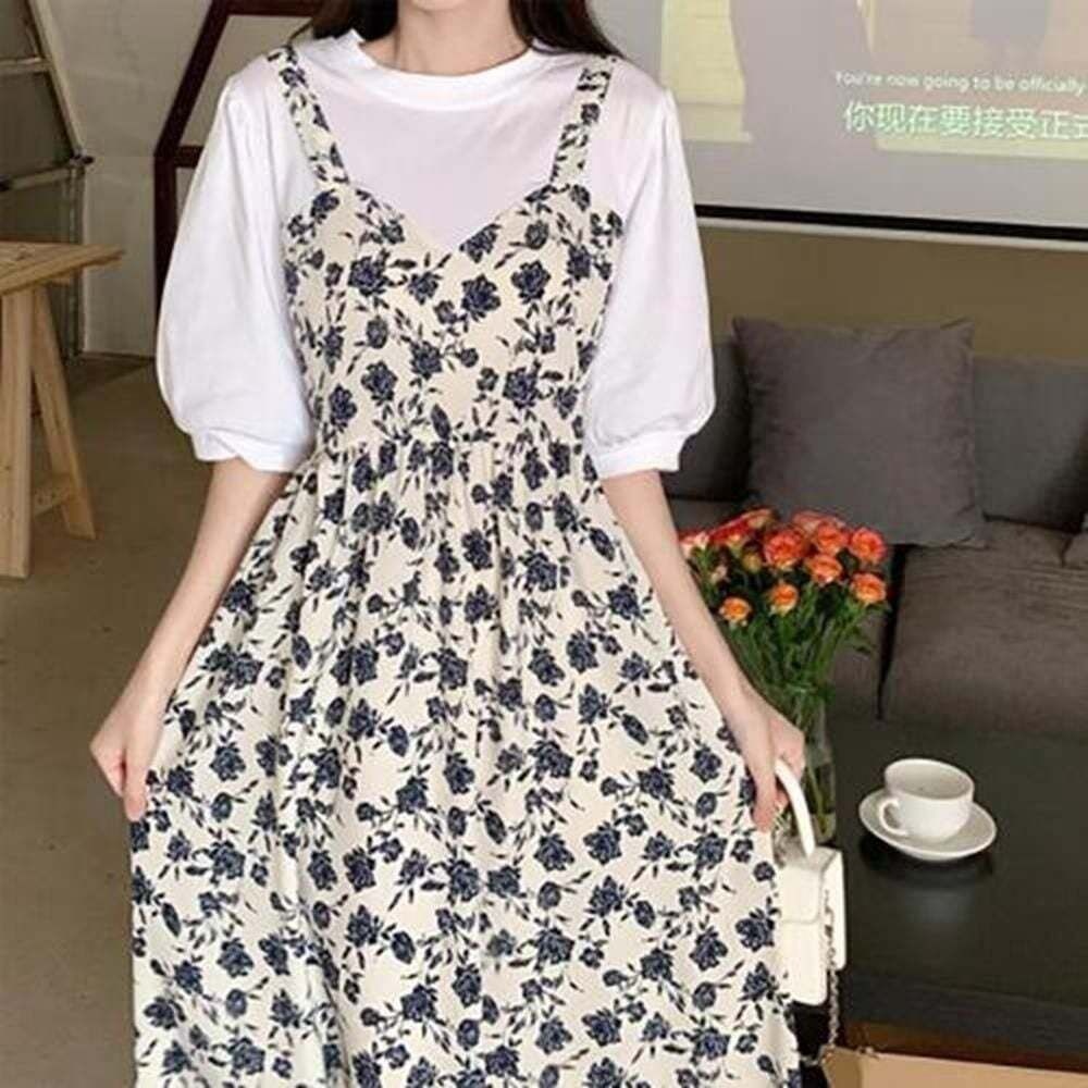 모노무드 [패션플러스][모노무드]모노무드 MDER_5762 코디 편안한 스판 매력적인 빅사이즈 편한원피스 면