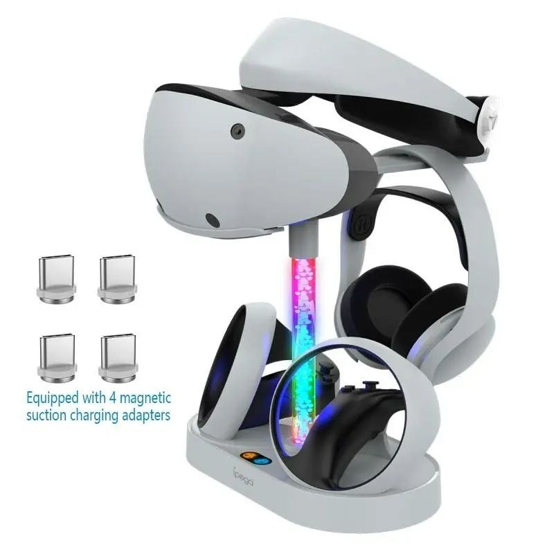 [해외] PS VR2 충전스탠드 자기흡착 RGB헤드셋거치대 컨트롤러지원
