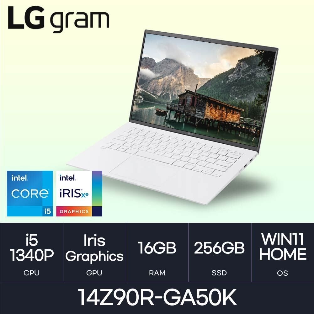 LG전자 HMC / LG전자 그램14 / 14Z90R-GA50K (RAM 16GB / NVMe 256GB / WIN11H)