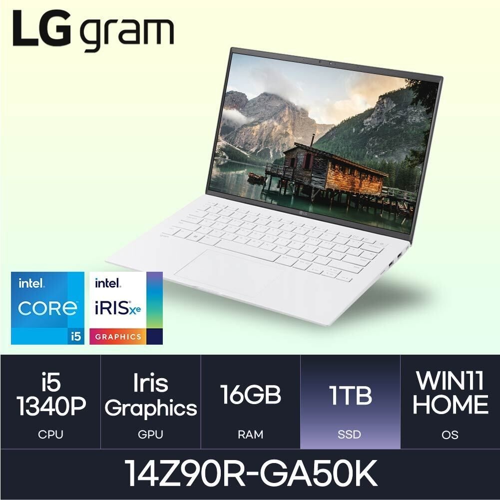 LG LG전자 HMC / LG전자 그램14 / 14Z90R-GA50K (RAM 16GB / NVMe 1TB / WIN11H)