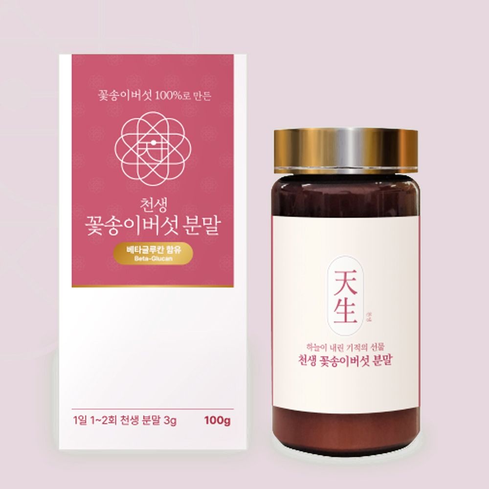 그린파워C&S 천생 꽃송이버섯 분말 100G 최상급 베타글루칸 친환경재배 꽃송이버섯