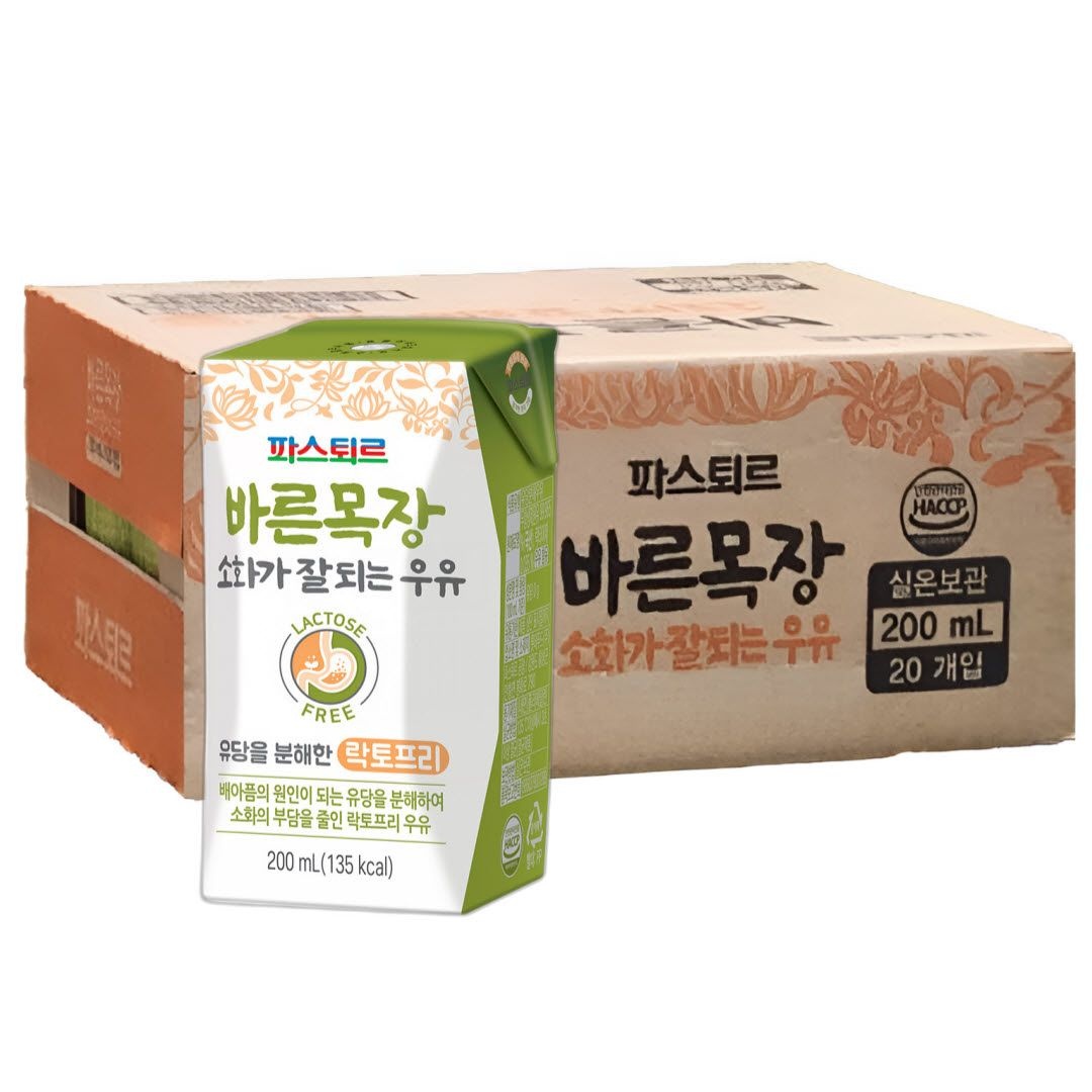 파스퇴르 바른목장 소화가 잘되는 우유 200ml(20팩)