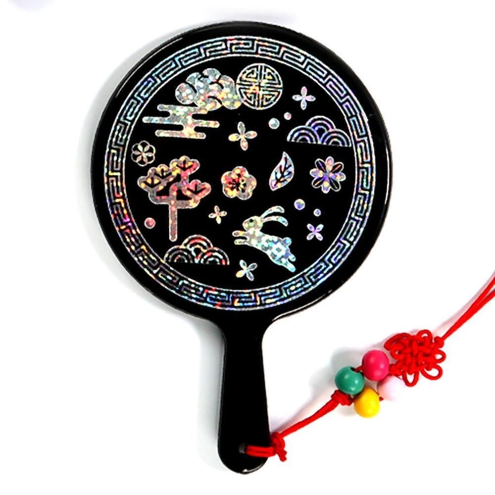 시니어만들기 어르신미술활동 문화체험 초간단 자개스티커 손거울꾸미기5개