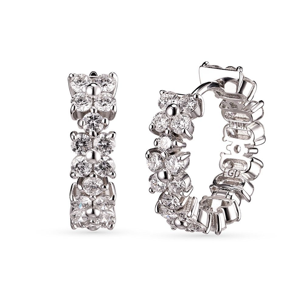 도로시] 14k 18k 플로럴 랩 다이아몬드 링귀걸이