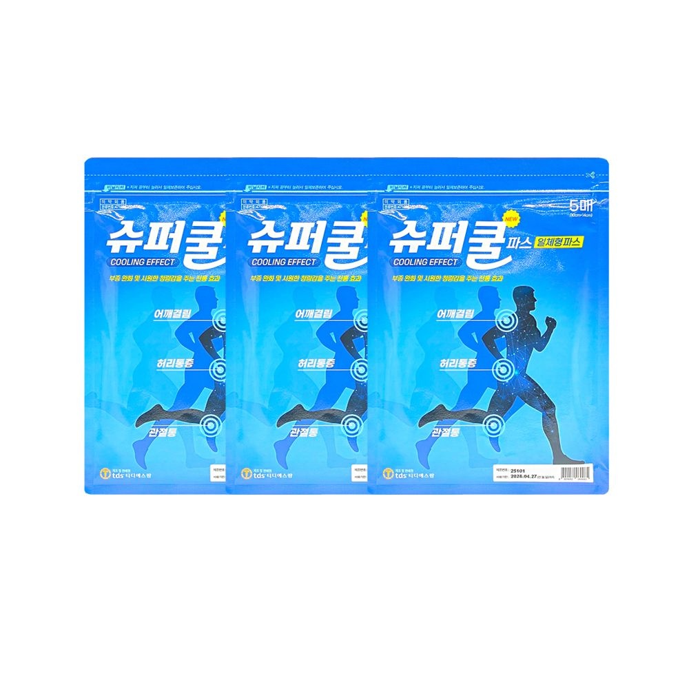 슈퍼 쿨파스 시원한 붙이는일체형 COOL 쿨 파프 3팩