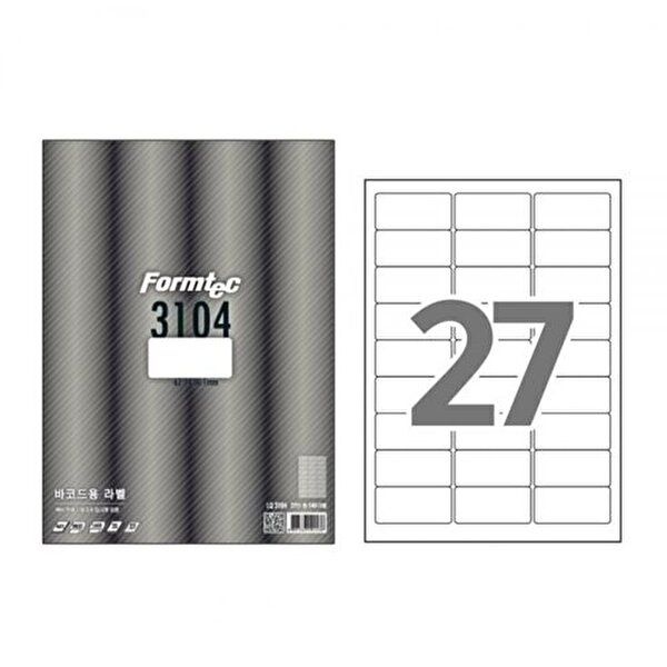 [브이와이][VCM406Q5]바코드용 라벨 LQ-3104 20매 27칸 62.7x30.1mm