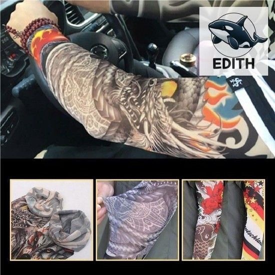 프리사이즈 타투토시 1p 디자인 스타일리시 팔토시 운전자용 난폭운전 보복운전 문신토시