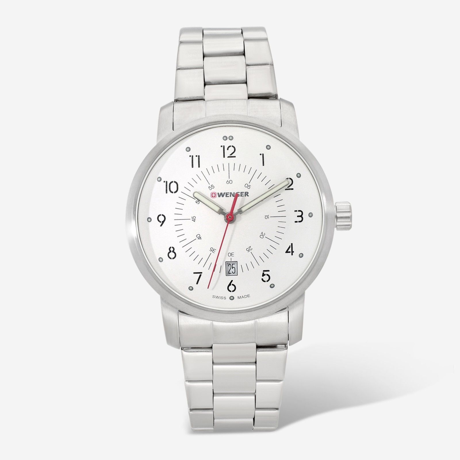 Wenger Wenger 스위스 군대 Men 01.1641.114 Avenue 화이트 다이얼 시계 [세금포함] [정품] 42 mm MSRP 195 손목시계 패션시계 명품시