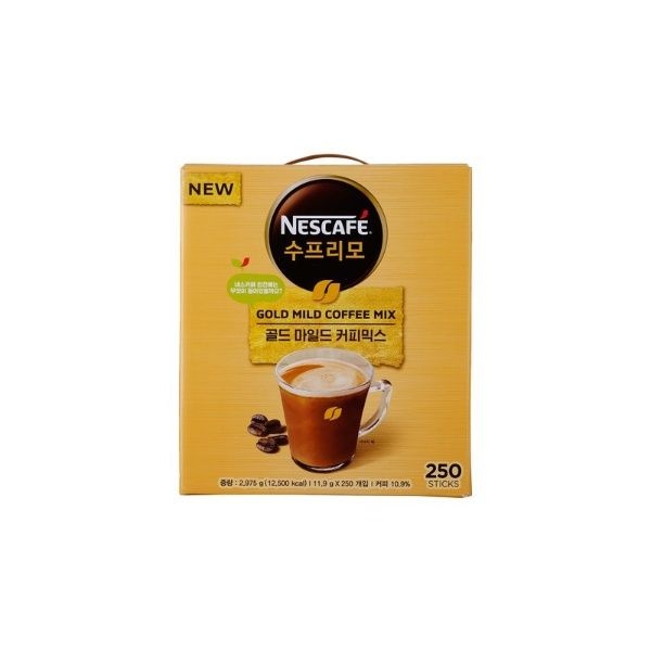 네스카페] 수프리모 골드마일드 250입 1개 사무실 탕비실 커피 음료 차 맛있