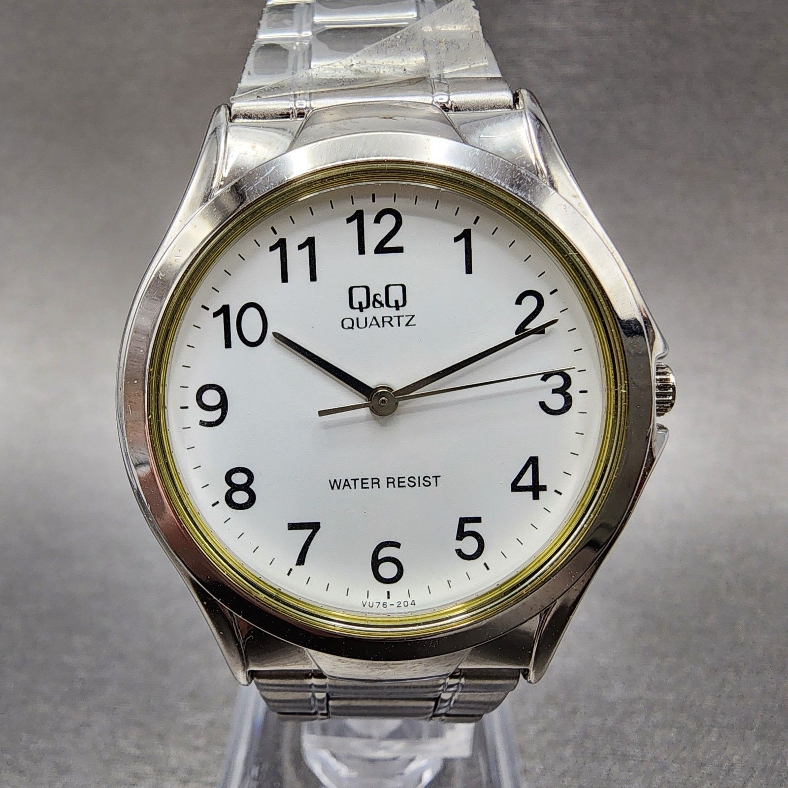 Citizen 시티즌 Citizen [세금포함] [정품] Q&Q 시계 Men 34mm 화이트 다이얼 실버 Tone Vu76-204 New 배터리 명품시계 패션시계 손목