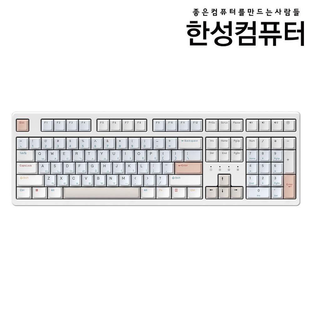 [오늘출발] 한성컴퓨터 TFG CloudMax CF 염료승화 유무선 기계식 멀티파스텔 (로즈핑크 도각) 블루투스 키보드