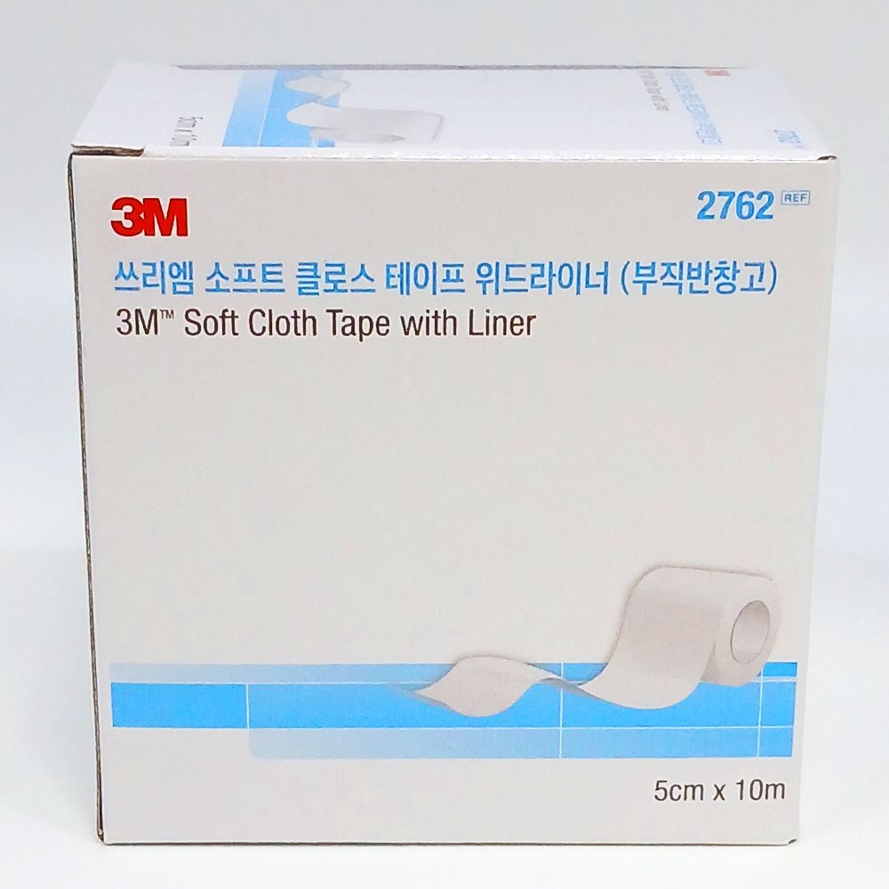 상품상세참조 3M 부드러운천반창고 2762 5cm X 10m 의료용 약국 드레싱 픽싱롤 소프트 클로스 테이프 위드라이너 부직반창고