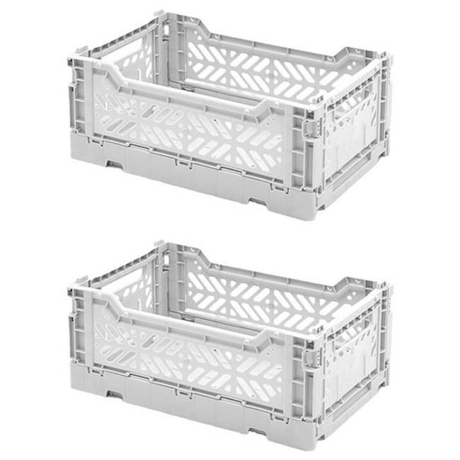 아이카사 폴딩박스 S light grey 2개