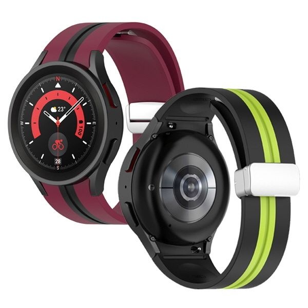 아미크(AM2C) (현대Hmall) 갤럭시워치5프로 45mm 마그네틱 디버클 투톤 실리콘 스포티 스트랩 밴드 시계줄 R920