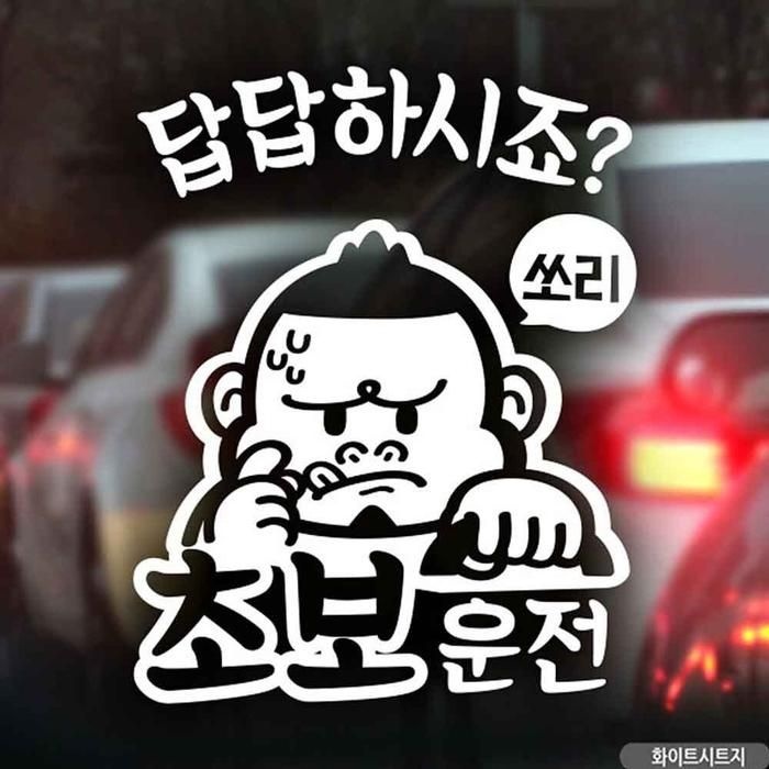 [LFORHQ1I_56]초보운전 싸나이 자동차스티커